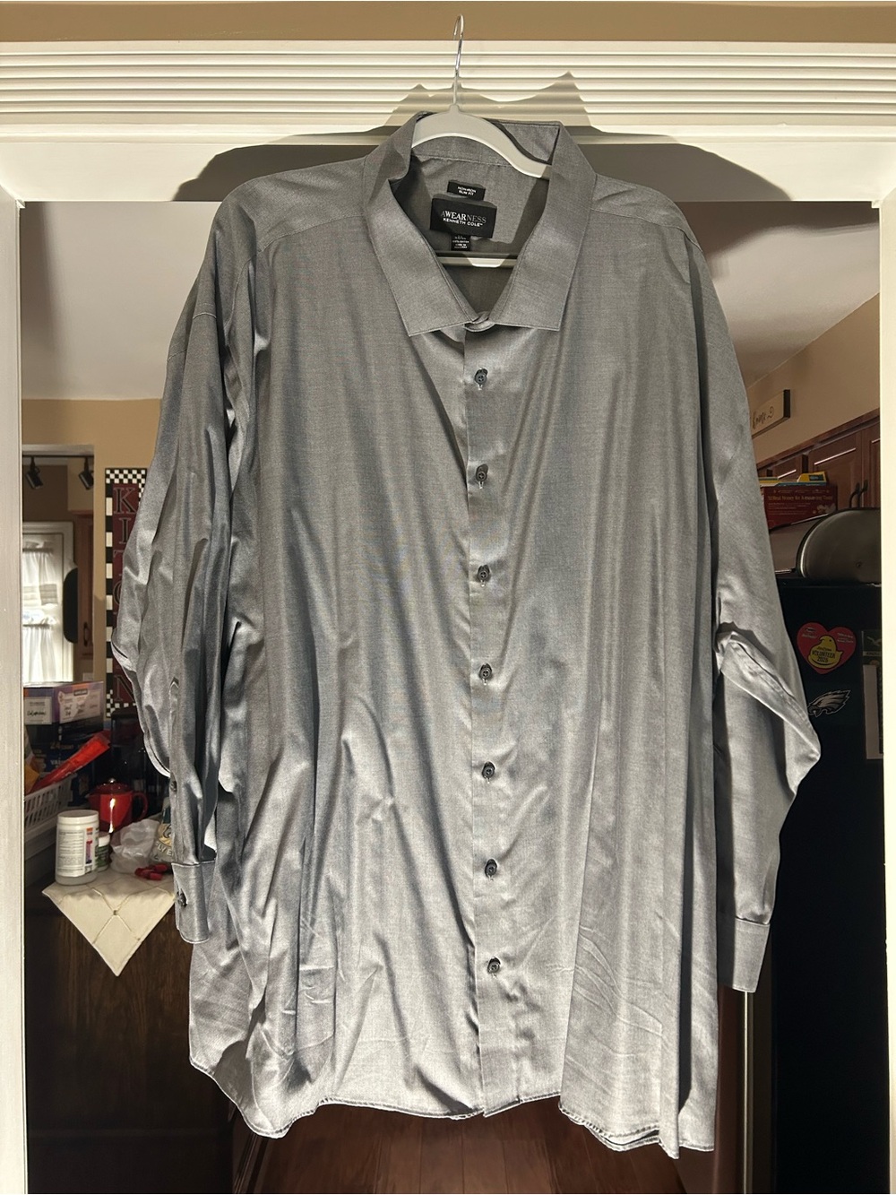 Van Heusen Men's Gray Button-Down Dress Shirt